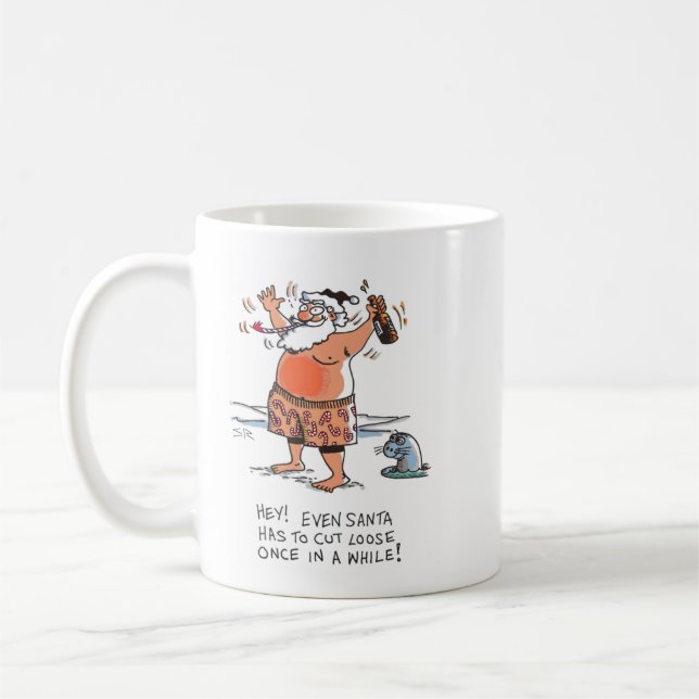 Drunk Père Noël w phoque mug (Gauche)
