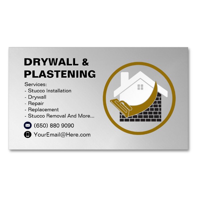 Drywall Business Card Magnet Plaster (devant)