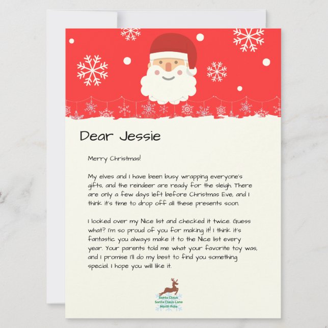 Du bureau de Père Noël|Custom Christmas Letter (Devant)