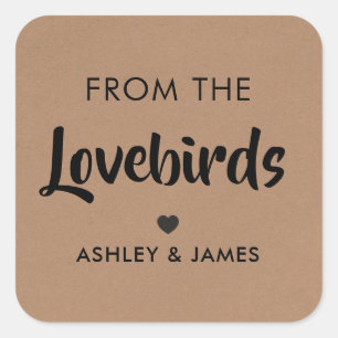 Du Étiquette Lovebirds, Tag Bird Seed, Kraft