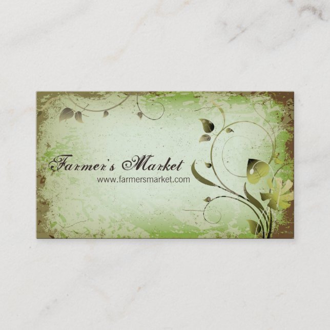 Du marché vintage carte de visite feuillu de (Devant)