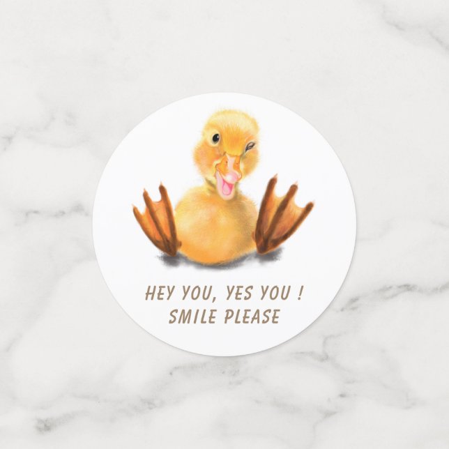 Duck Confetti Smile - Texte Personnalisé (Petit recto)