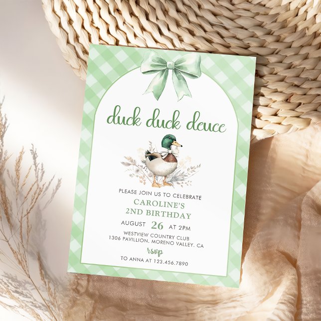 Duck Duck Deuce 2e Invitation d'anniversaire (Créateur téléchargé)