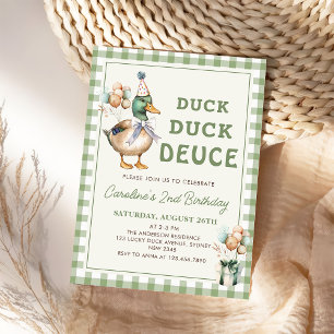 Duck Duck Deuce Balloon Invitation du 2e anniversa