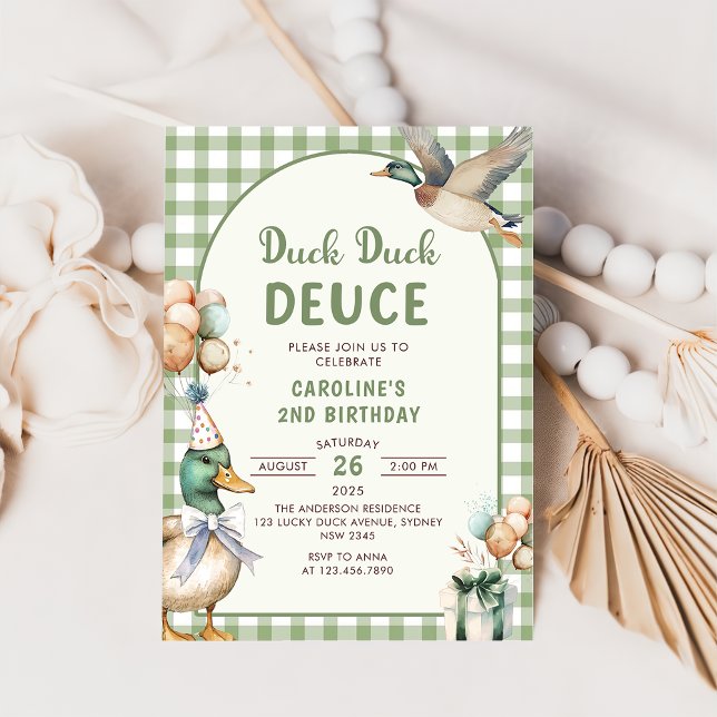 Duck Duck Deuce Balloon Invitation du 2e anniversa (Créateur téléchargé)