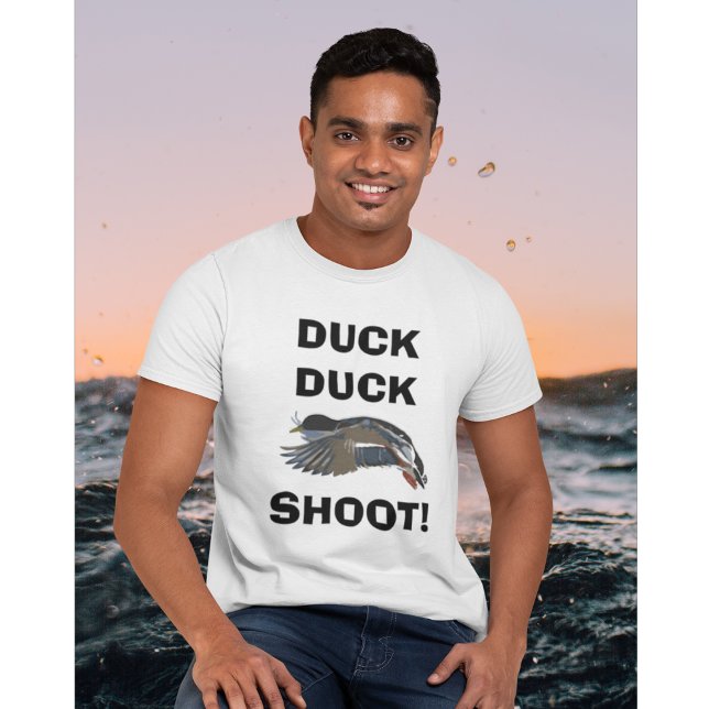 Duck Duck SHOOT ! T-shirt de chasse pour hommes (Créateur téléchargé)