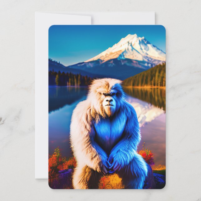 Dude Yeti Design Flat Carte de remerciements (Devant)