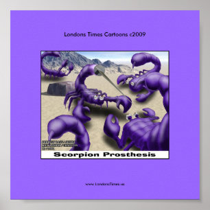 Dueling Scorpions Funky Cartoon Posters