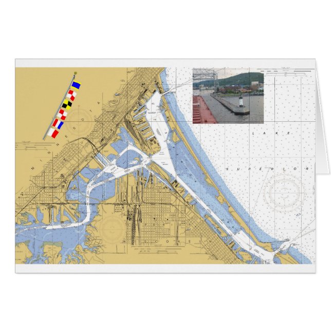 Duluth, drapeaux de signal de diagramme de port de (Devant horizontal)