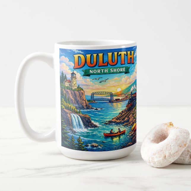 Duluth North Shore Minnesota Souvenir Coffee Mug (Avec donut)