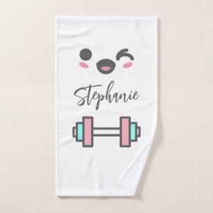 Dumbbell de fitness visage souriant personnalisé