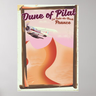 Dune de Pilat, Dunes affiche de voyage France vint