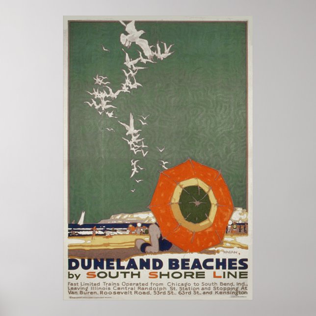 Duneland Beaches Vintage Travel Poster (Devant)