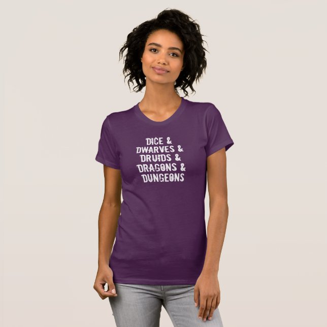 Dungeons Dragons Liste de mots T-shirt femme (Devant entier)