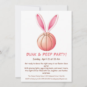 Dunk & Peep Party - Invitation de basketball de Pâ