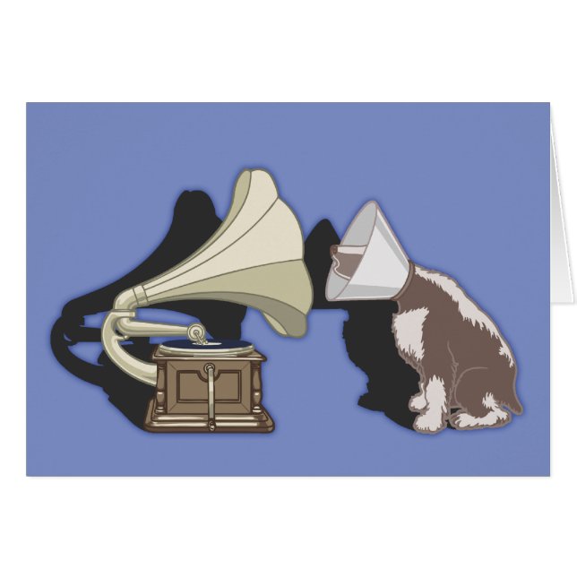 Duo - chien et phonographe (Devant horizontal)