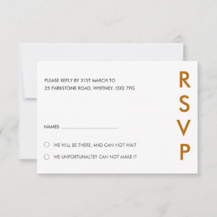 Duo couleur minimal mariage moderne carte RSVP