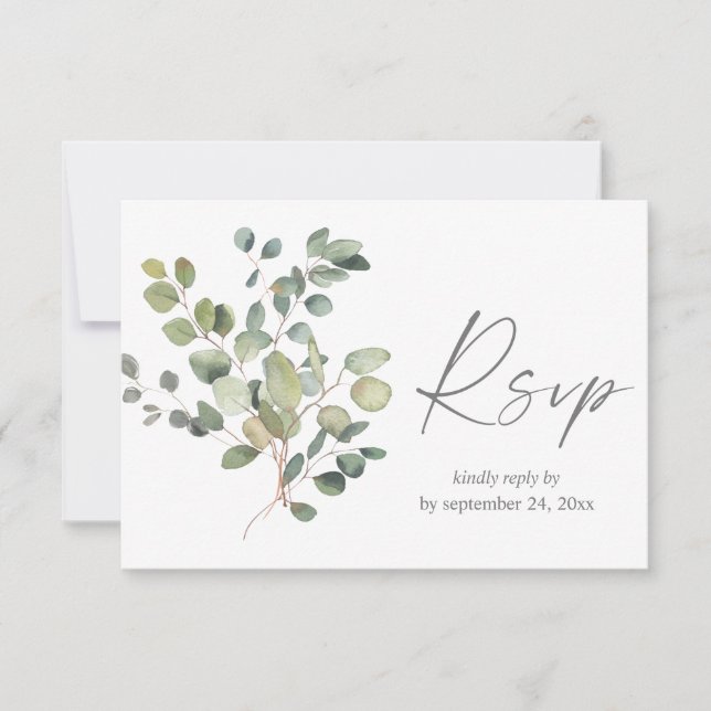 Duo de verdure d'eucalyptus rustique avec carte de (Devant)