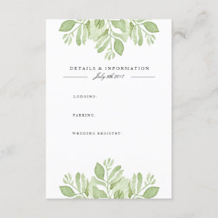 Duo Feuille vert   Carte d'information sur l'aquar