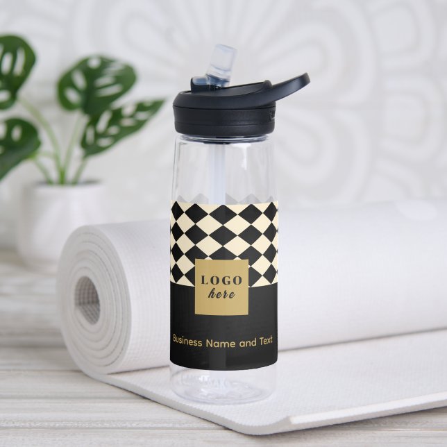 Duo noir & crème - Bouteille d'eau du logo de l'en (Évier)