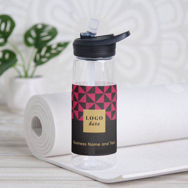Duo noir & rose - Bouteille d'eau du logo de l'ent (Évier)