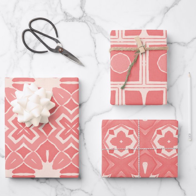 Duonton Art déco en papier design rose (Recto)