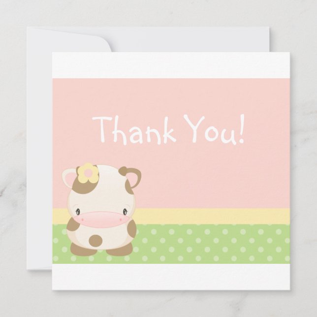 Dupe le carte de remerciements de MOO-Vache à (Devant)
