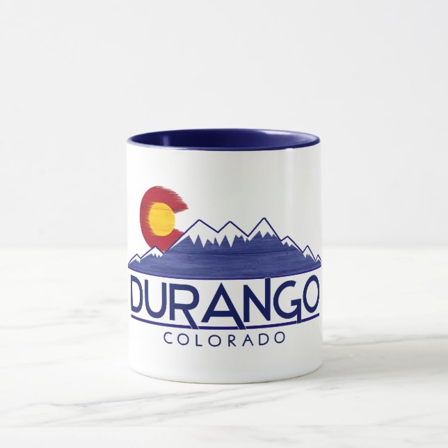 Durango Colorado wood mountains mug (Centre)
