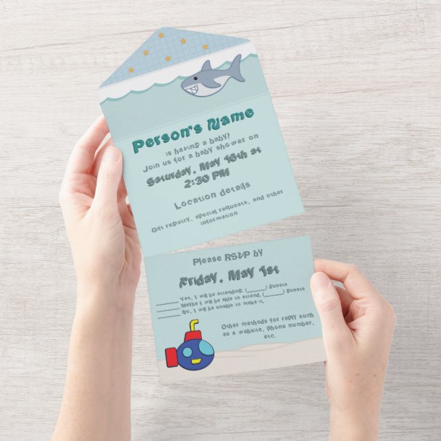 Durée du bain : Invitation tout-en-un (Déchirure)