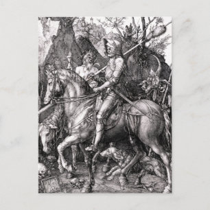 Durer Knight Death et la carte postale du diable