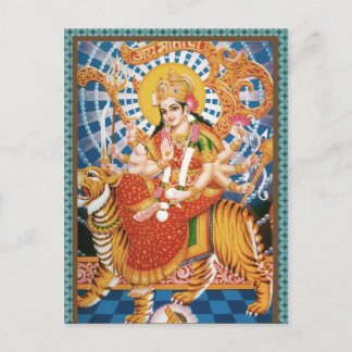 Durga, Déesse Hindou Avec Cartes De Tigre