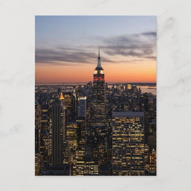 Dusk tombe sur Manhattan - Carte postale (Devant)