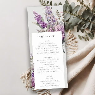 Dusky Lilac Green Cottage Floral Mariage Carte Men