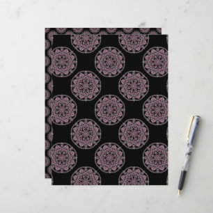 Dusky Rose Fronds Pois Mandala