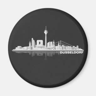 Düsseldorf City Skyline Aimant de réfrigérateur