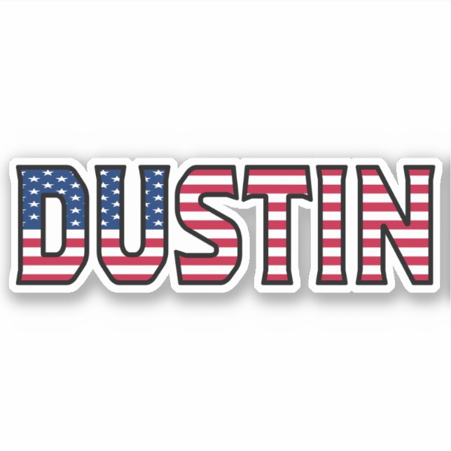 Dustin Nom Prénom USA Sticker Stickerset (Devant)