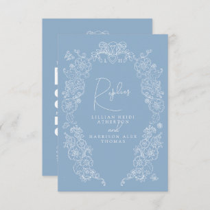Dusty bleu dessiné à la main monogramme RSVP maria