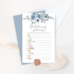 Dusty bleu floral nuptiale émoticône jeu pictionna