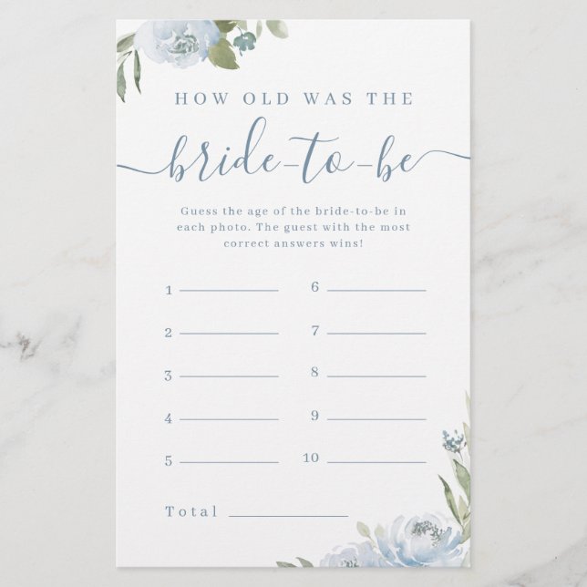 Dusty bleu floral quel âge était le jeu de la mari (Devant)