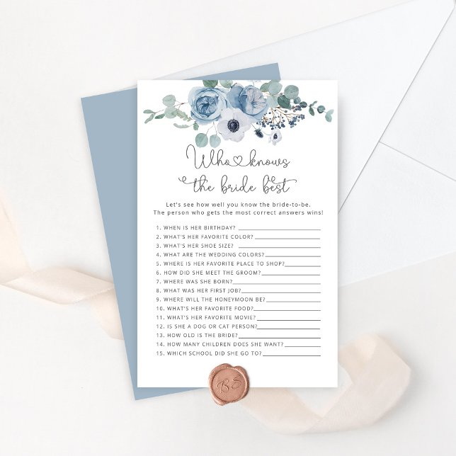 Dusty bleu floral Qui connaît la mariée meilleur j (Créateur téléchargé)