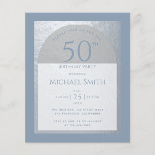 Dusty Blue 50e anniversaire Silver Budget Invitati