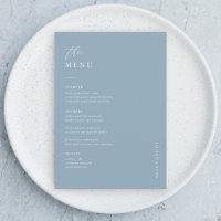 Dusty Blue 5x7" Mariage Menu Cartes Menu plat