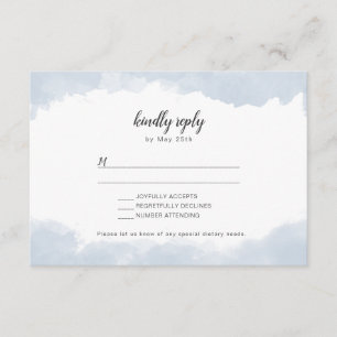 Dusty Blue aquarelle mariage RSVP carte de réponse
