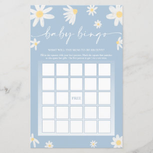 Dusty Blue Baby shower Bingo Jeu