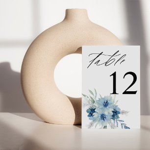 Dusty Blue & Blue Boho Floral Numéro de table