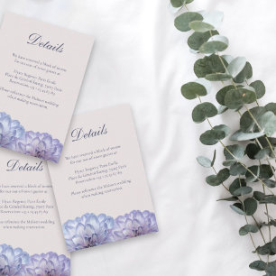 Dusty Blue Blush rose Floral Mariage carte détaill