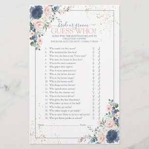 Dusty Blue Blush Rose or Floral Douche Jeu