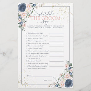 Dusty Blue Blush Rose or Floral Douche Jeu