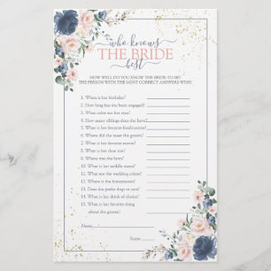 Dusty Blue Blush Rose or Floral Douche Jeu