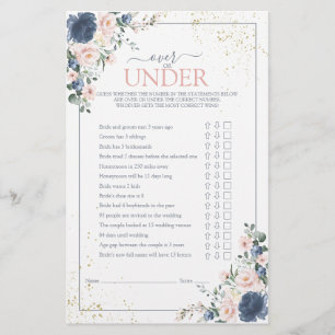 Dusty Blue Blush Rose or Floral Douche Jeu